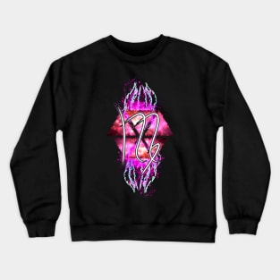 Virgo Zodiac - Pink Abstract Crewneck Sweatshirt